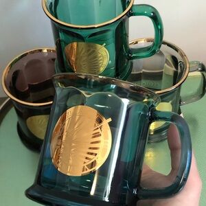 Set of 4 Culver Celestial Sundial Glass Mugs